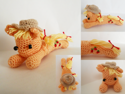 Size: 1000x750 | Tagged: safe, artist:terekoi, applejack, amigurumi, crochet, irl, photo, plushie, solo