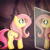 Size: 900x900 | Tagged: safe, artist:csc-x, fluttershy, pegasus, pony, crying, duality, flutterbitch, mirror