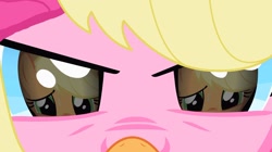 Size: 1536x859 | Tagged: safe, applejack, pinkie pie, earth pony, pony, exploitable meme, eyes, pinkievision meme, pov, reflection