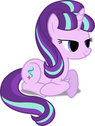 Size: 2100x2780 | Tagged: safe, artist:dashiesparkle, edit, editor:pontology, starlight glimmer, pony, unicorn, empty eyes, no catchlights, prone, simple background, solo, transparent background, vector