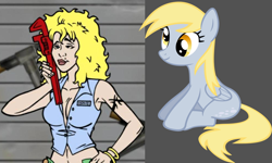 Size: 1000x600 | Tagged: safe, derpy hooves, pegasus, pony, aqua teen hunger force, comparison, dusty gozongas, female, look-alike, mare, mind blown