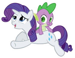 Size: 1530x1177 | Tagged: safe, artist:krupam, edit, rarity, spike, dragon, pony, unicorn, duo, female, male, massage, scratching, shipping, simple background, sparity, straight, transparent background, vector