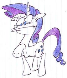 Size: 332x388 | Tagged: safe, artist:bapplejuice, rarity, pony, unicorn, female, lined paper, mare, raised hoof, solo, traditional art