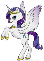 Size: 658x898 | Tagged: safe, artist:wolfurchik, rarity, alicorn, pony, alicornified, princess, race swap, raricorn, solo