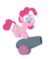 Size: 1488x1736 | Tagged: safe, artist:sauec, pinkie pie, earth pony, pony, filly, party cannon, simple background, solo, transparent background