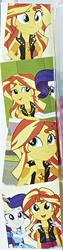 Size: 204x815 | Tagged: safe, derpibooru import, rainbow dash, rarity, sunset shimmer, better together, equestria girls, cropped, female, geode of shielding, offscreen character, smiling