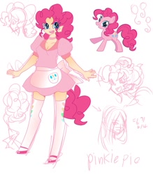 Size: 700x800 | Tagged: safe, artist:y.i, pinkie pie, humanized, korean, pinkamena diane pie, pixiv, tailed humanization