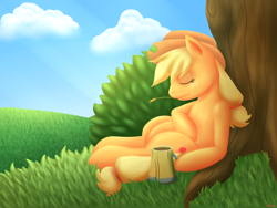 Size: 1600x1200 | Tagged: safe, artist:shrineheart, applejack, earth pony, pony, solo