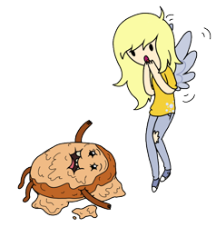 Size: 636x669 | Tagged: safe, artist:skatergirl8888, derpy hooves, adventure time, cinnamon bun, crossover, humanized, winged humanization