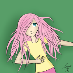 Size: 900x900 | Tagged: safe, artist:foreverincompetent, fluttershy, human, breasts, clothes, delicious flat chest, flattershy, humanized, shirt