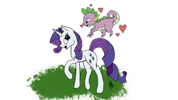 Size: 3072x1728 | Tagged: safe, artist:ask-tilly1152010, rarity, spike, dragon, pony, unicorn, female, male, shipping, sparity, straight