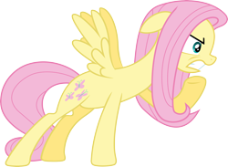 Size: 4720x3464 | Tagged: safe, artist:baumkuchenpony, fluttershy, pegasus, pony, magic duel, angry, simple background, transparent background, vector