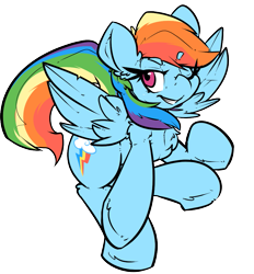 Size: 879x946 | Tagged: safe, artist:bbsartboutique, derpibooru import, rainbow dash, pegasus, pony, explicit source, love collector, one eye closed, simple background, smiling, smirk, solo, transparent background, wink