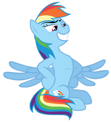 Size: 7000x7700 | Tagged: safe, artist:tardifice, derpibooru import, rainbow dash, pegasus, pony, campfire tales, absurd resolution, grin, puffed chest, rainbow dash is best pony, simple background, sitting, smiling, solo, spread wings, transparent background, vector, wings