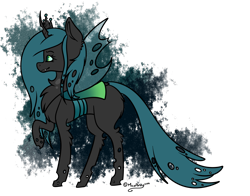 Size: 1874x1472 | Tagged: safe, artist:lceiandic, queen chrysalis, changeling, changeling queen, chest fluff, simple background, solo, transparent background