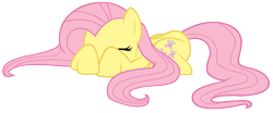 Size: 6000x2500 | Tagged: dead source, safe, artist:ieatcookiesforbrekki, fluttershy, pegasus, pony, eyes closed, female, mare, scared, simple background, solo, transparent background