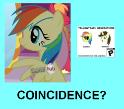 Size: 506x448 | Tagged: safe, fluttershy, oc, pegasus, pony, magic duel, comparison, text, yellowtdash