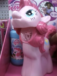 Size: 960x1280 | Tagged: safe, pinkie pie, human, english, hasbro, irl, my little pony logo, not salmon, photo, text, toy, wat