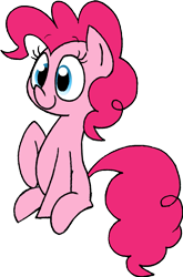 Size: 897x1355 | Tagged: dead source, safe, artist:strangiesleepy, pinkie pie, earth pony, pony, cute, diapinkes, female, mare, missing cutie mark, simple background, sitting, solo, transparent background