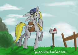 Size: 1280x908 | Tagged: safe, artist:gaiascope, derpy hooves, alicorn, pony, 30 minute art challenge, alicornified, clothes, derpicorn, muffin queen, race swap, uniform, working