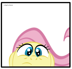 Size: 620x597 | Tagged: safe, artist:zomgitsalaura, fluttershy, pegasus, pony, female, frown, icon, mare, signature, solo