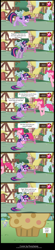 Size: 933x4235 | Tagged: safe, artist:ponysalute, derpy hooves, pinkie pie, twilight sparkle, pegasus, pony, breaking the bank, comic, crack is cheaper, female, gameloft, mare, muffin