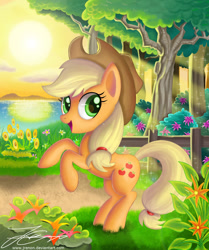 Size: 600x718 | Tagged: safe, artist:jrenon, applejack, earth pony, pony, solo