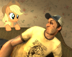 Size: 746x594 | Tagged: safe, applejack, earth pony, pony, ellis, female, gmod, left 4 dead 2, mare