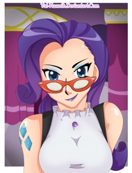 Size: 2506x3300 | Tagged: safe, artist:val-hasseth, rarity, glasses, humanized, solo