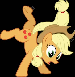 Size: 882x906 | Tagged: safe, applejack, earth pony, pony, buck, solo