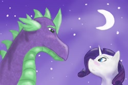 Size: 1800x1200 | Tagged: safe, rarity, spike, dragon, pony, unicorn, female, male, older, shipping, sparity, straight