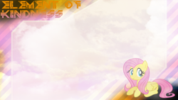 Size: 2560x1440 | Tagged: safe, artist:tasorrog, fluttershy, pegasus, pony, text, vector, wallpaper