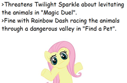 Size: 630x411 | Tagged: safe, fluttershy, pegasus, pony, comic sans, female, mare, meta, text