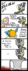 Size: 1200x3000 | Tagged: safe, artist:dragonwolfrooke, fluttershy, zecora, pegasus, pony, zebra, comic, existential crisis, orange, rhyme, rhyme fail