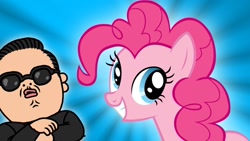 Size: 1280x720 | Tagged: safe, pinkie pie, earth pony, pony, fourth wall, gangnam style, pinkie pie style, psy, youtube link