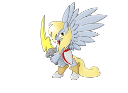 Size: 2337x1700 | Tagged: safe, artist:silverfox057, derpy hooves, pegasus, pony, female, mare, sword