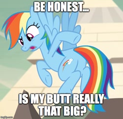 Size: 517x500 | Tagged: safe, derpibooru import, edit, edited screencap, screencap, rainbow dash, pegasus, pony, daring done?, female, flying, funny, image macro, mare, meme, plot, solo, text