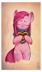 Size: 660x1122 | Tagged: dead source, safe, artist:dmkamikazee, pinkie pie, pony, bipedal, clothes, pinkamena diane pie, scarf