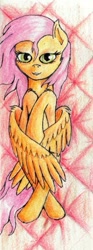 Size: 235x633 | Tagged: safe, artist:vabla, fluttershy, pegasus, pony, female, mare, solo, traditional art