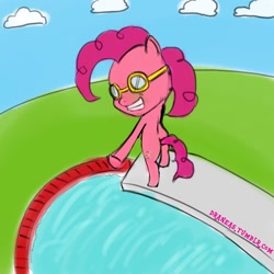 Size: 1200x1200 | Tagged: safe, artist:draneas, pinkie pie, pony, 30 minute art challenge, bipedal