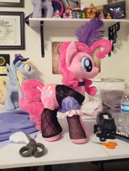 Size: 1944x2592 | Tagged: safe, artist:makeshiftwings30, pinkie pie, irl, photo, plushie, saloon dress, saloon pinkie, wip