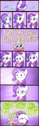 Size: 3100x10000 | Tagged: safe, artist:joyfulinsanity, rarity, spike, dragon, pony, unicorn, comic, female, fire ruby, male, shipping, sparity, straight