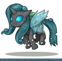 Size: 500x490 | Tagged: safe, fluttershy, changeling, askchrysalis, female, flutterling, solo, species swap