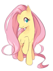 Size: 443x600 | Tagged: safe, artist:kyorokyoro, fluttershy, pegasus, pony, female, mare, pink mane, yellow coat