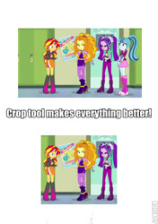 Size: 351x500 | Tagged: safe, edit, edited screencap, screencap, adagio dazzle, aria blaze, sonata dusk, sunset shimmer, equestria girls, rainbow rocks, downvote bait, op is a cuck, op is trying to start shit