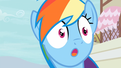 Size: 1366x768 | Tagged: safe, derpibooru import, screencap, rainbow dash, pegasus, pony, daring done?, :o, bust, discovery family logo, faic, female, mare, open mouth, portrait, rainbow dash is best facemaker, solo, wide eyes