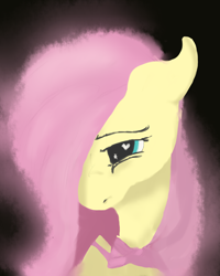 Size: 2000x2500 | Tagged: dead source, safe, artist:celestiawept, fluttershy, pegasus, pony, bust, hair over one eye, looking away, looking down, portrait, solo