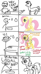 Size: 735x1322 | Tagged: safe, fluttershy, human, comic, how to draw, pencil, stick figure