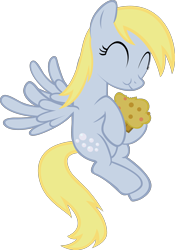 Size: 1707x2444 | Tagged: safe, artist:ocarina0ftimelord, derpy hooves, pegasus, pony, eating, female, happy, mare, muffin, simple background, solo, transparent background, vector