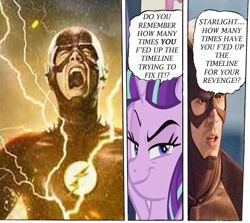 Size: 576x514 | Tagged: safe, edit, edited screencap, screencap, starlight glimmer, pony, unicorn, barry allen, crossover, dc comics, jojo's bizarre adventure, phantom blood, the flash